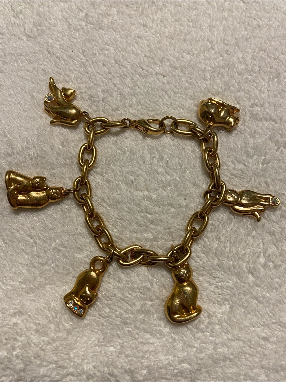 Gold-tone Cat Charm Bracelet - Women Jewelry